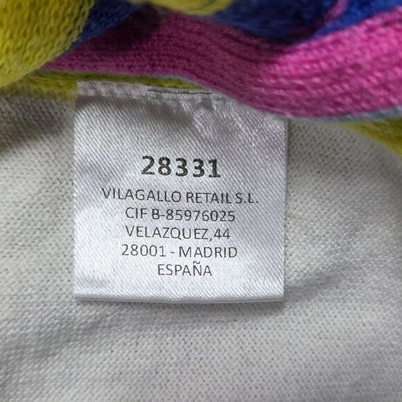 Vilagallo Sweater Womens XS Cream Rainbow Stripe Cashmere Blend Beachy Resort - Picture 5 of 10